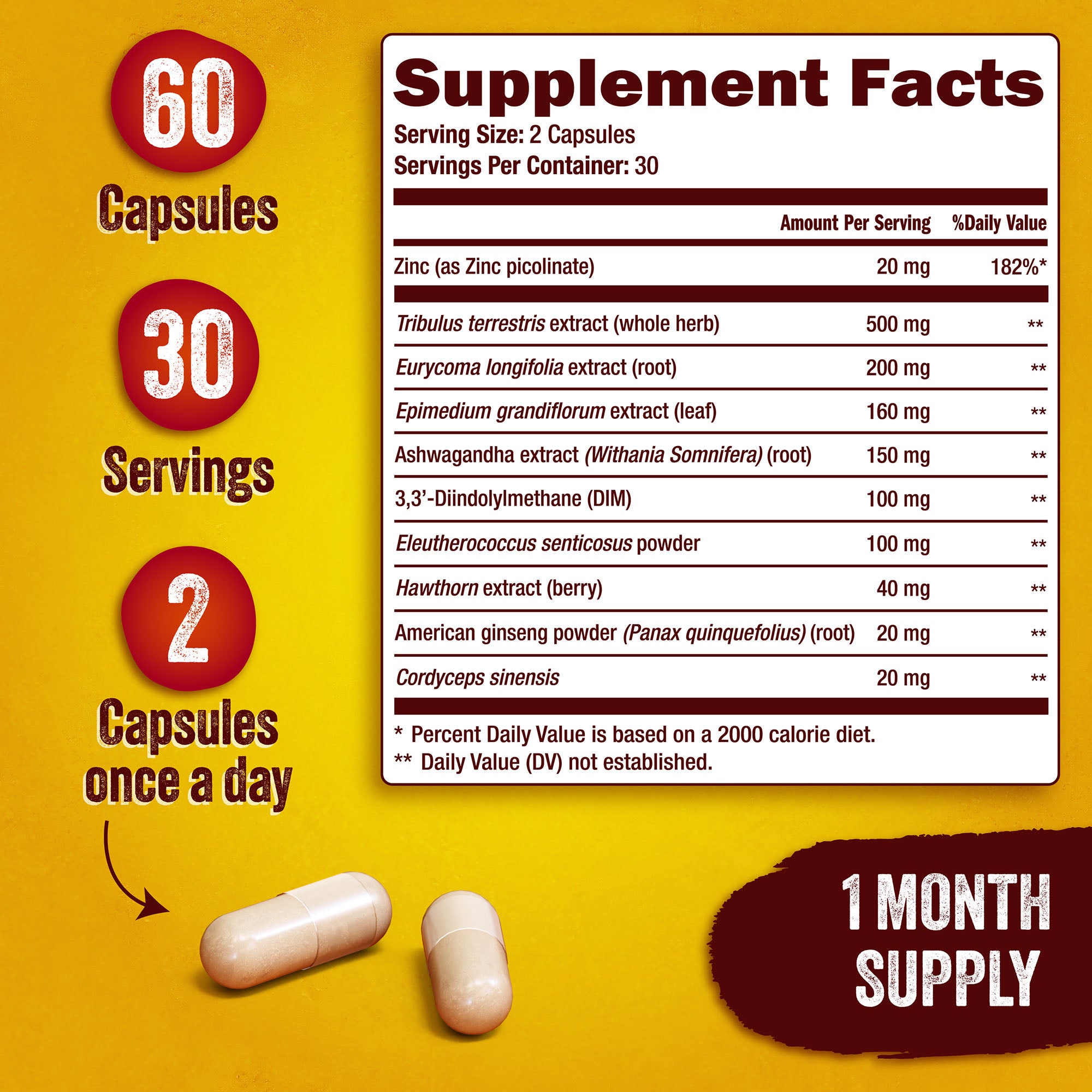 ZivBio Testosterone Booster for Men – Natural Formula | 60 Capsules
